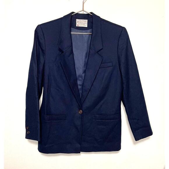 Vintage Pendleton Navy Wool Classic Blazer Jacket with Button Detail size 10 - Picture 1 of 8